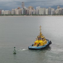 Skyline and beaches of Santos